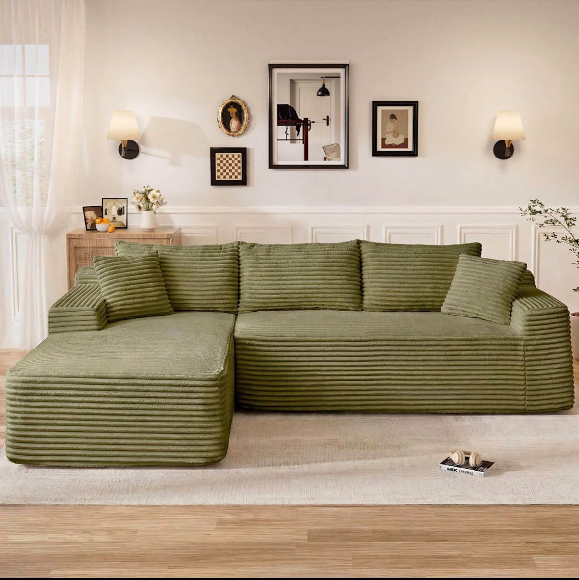 109'' Cloud Sectional Couch Modular Sectional Sofa, Corner Couch Sofa