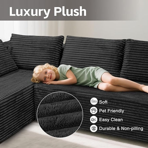 109'' Cloud Sectional Couch Modular Sectional Sofa, Corner Couch Sofa