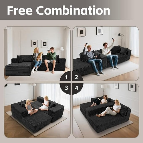 109'' Cloud Sectional Couch Modular Sectional Sofa, Corner Couch Sofa