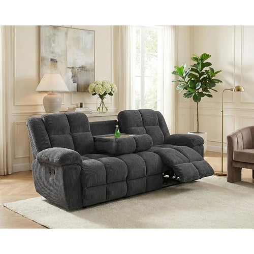 Recliner Sofa Set For Living Room, Corduroy Fabric Living Room Furniture Set, 3 Piece