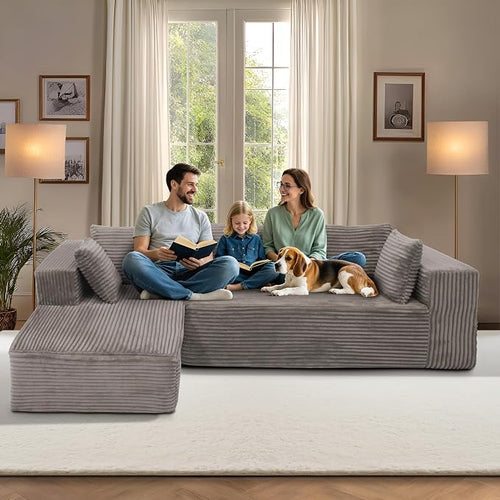 109'' Cloud Sectional Couch Modular Sectional Sofa, Corner Couch Sofa