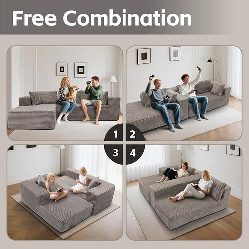 109'' Cloud Sectional Couch Modular Sectional Sofa, Corner Couch Sofa