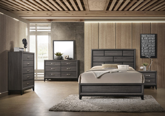 Akerson – King 5 Piece Bedroom Set – Gray